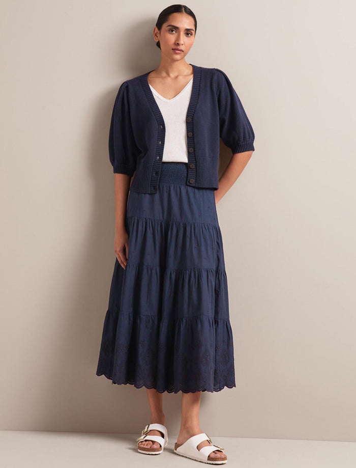 cefinn Kira Organic Cotton Skirt - Navy Skirt