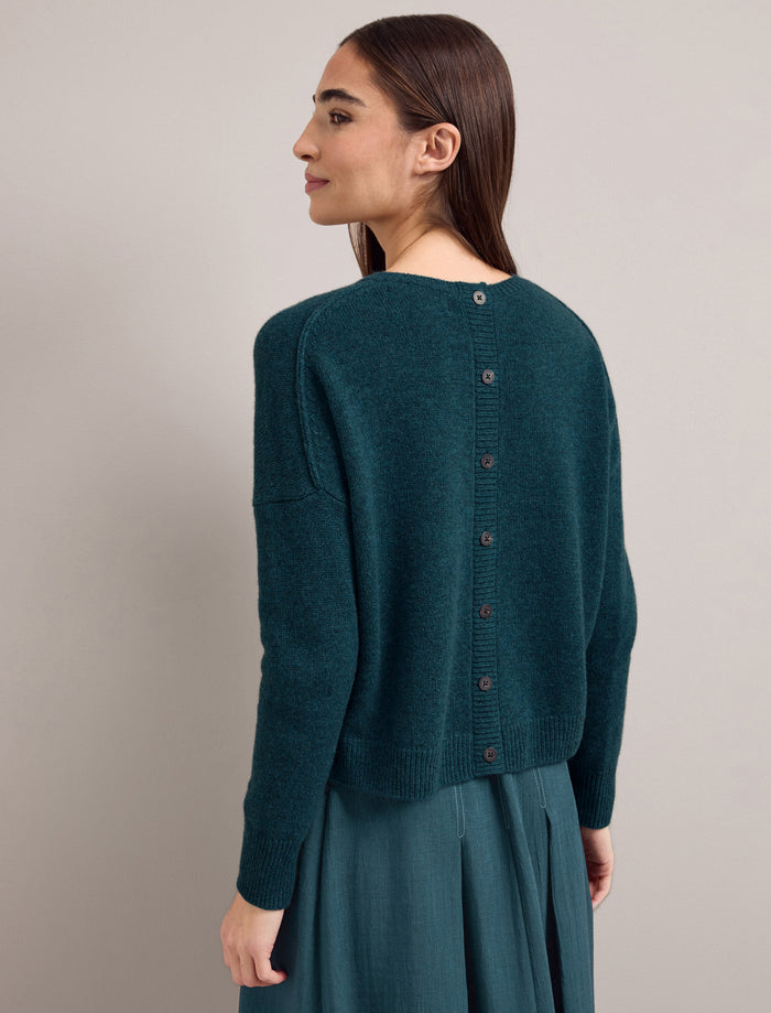Cefinn Lainey Cashmere Jumper - Petrol Blue Knit
