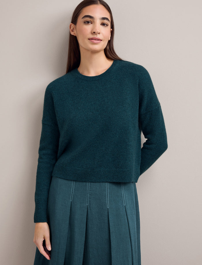 Cefinn Lainey Cashmere Jumper - Petrol Blue Knit
