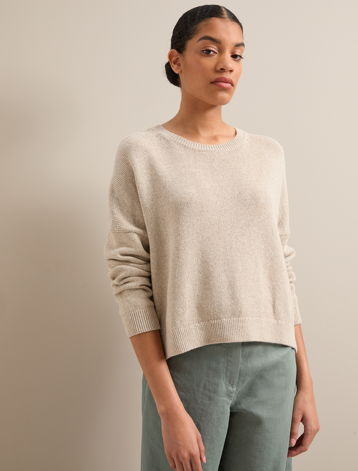 Cefinn Lainey Linen Blend Jumper - Taupe Knit