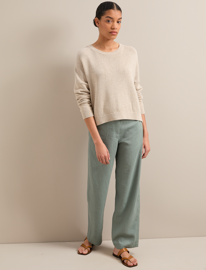 Cefinn Lainey Linen Blend Jumper - Taupe Knit