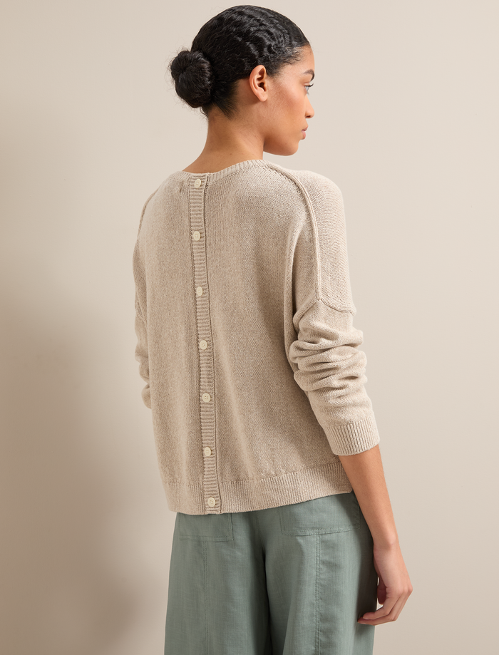 cefinn Lainey Linen Blend Jumper - Taupe Knit