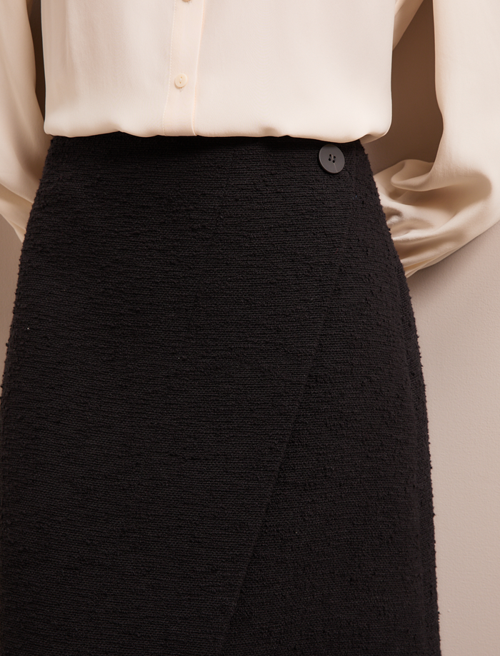 Cefinn Layla Boucle Tweed Maxi Skirt - Black Skirt