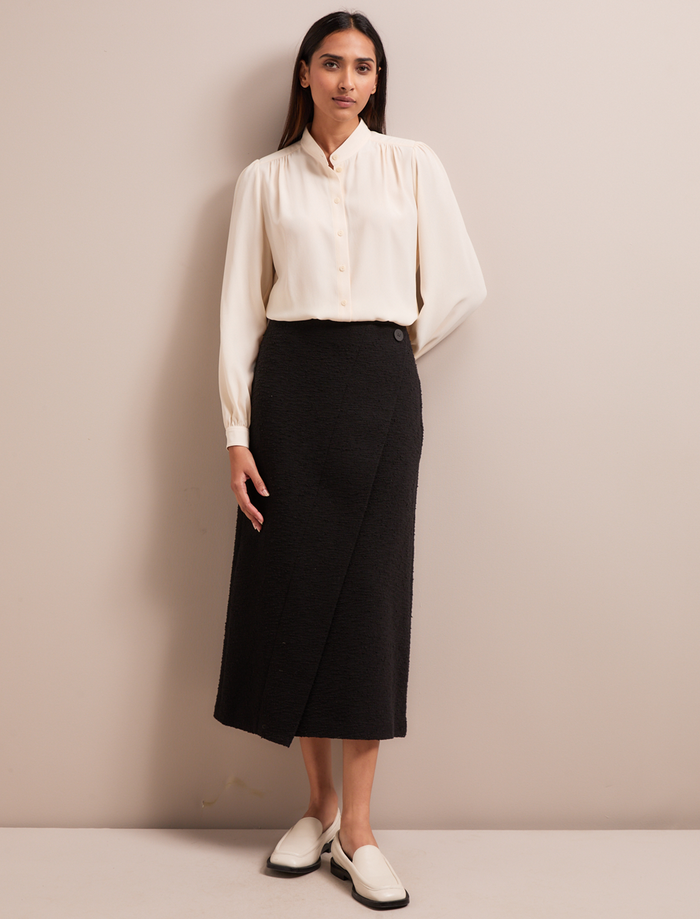 Cefinn Layla Boucle Tweed Maxi Skirt - Black Skirt