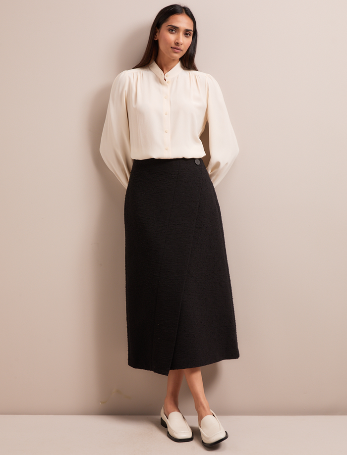 cefinn Layla Boucle Tweed Maxi Skirt - Black Skirt