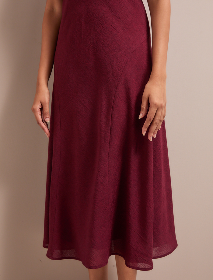 Cefinn Lucy Techni Voile Midi Dress - Burgundy Dress