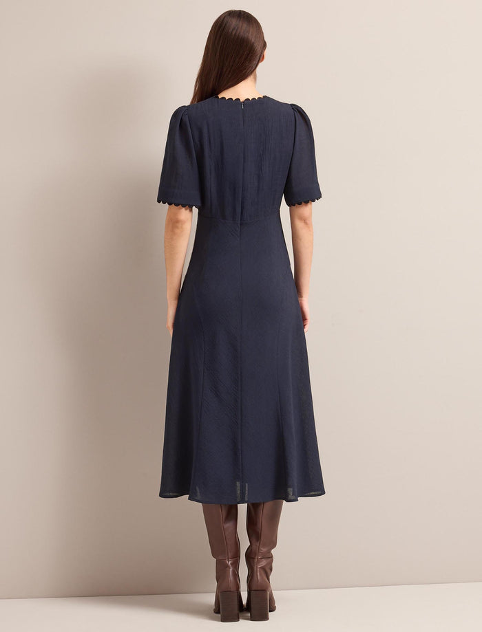 Cefinn Lucy Techni Voile Midi Dress - Navy Dress