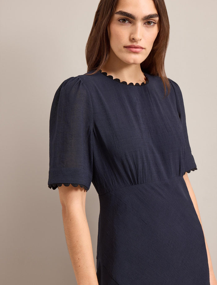 Cefinn Lucy Techni Voile Midi Dress - Navy Dress