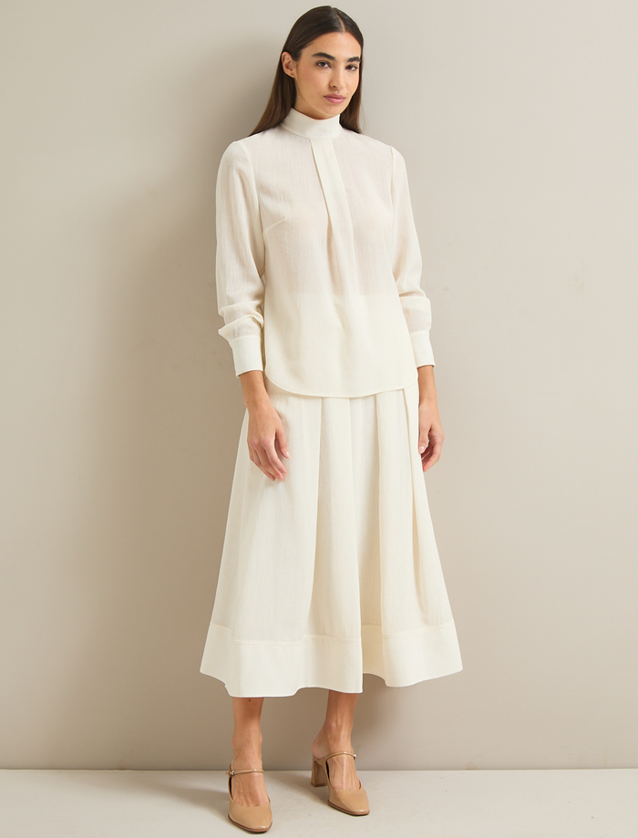 Cefinn Riley Techni Voile Blouse - Cream Blouse
