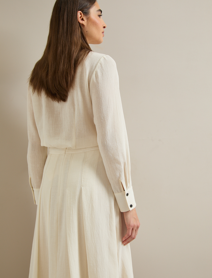 Cefinn Riley Techni Voile Blouse - Cream Blouse