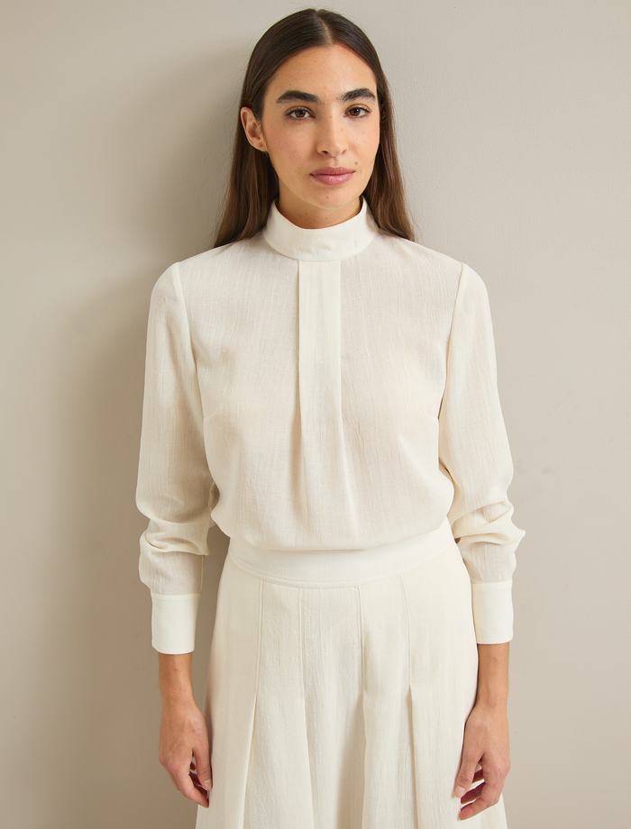 cefinn Riley Techni Voile Blouse - Cream Blouse