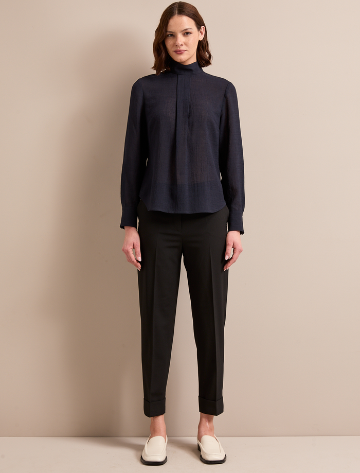 Cefinn Riley Techni Voile Blouse - Navy Blouse