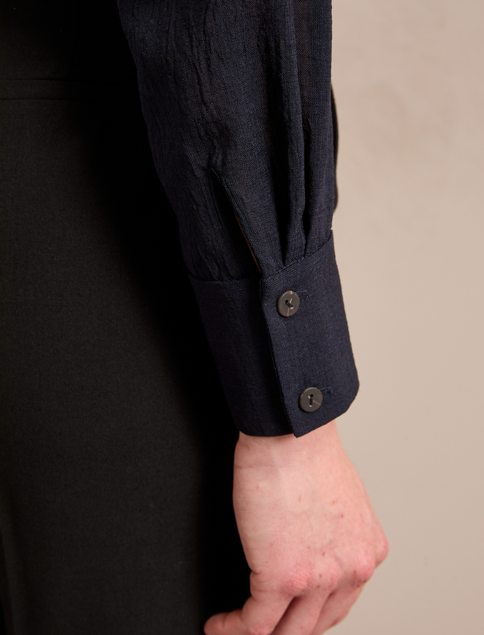 Cefinn Riley Techni Voile Blouse - Navy Blouse