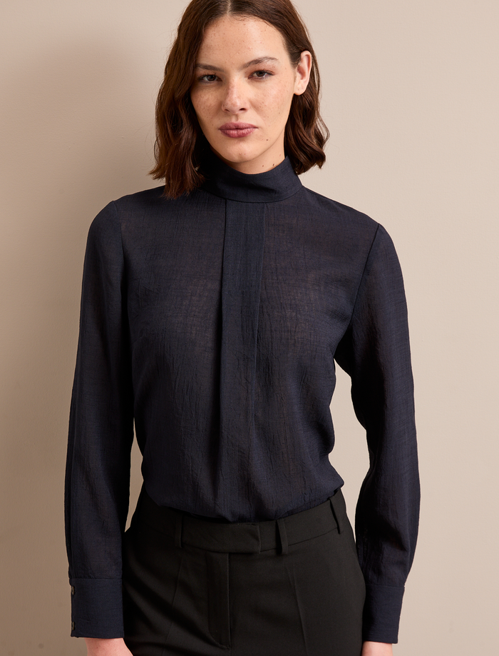 cefinn Riley Techni Voile Blouse - Navy Blouse