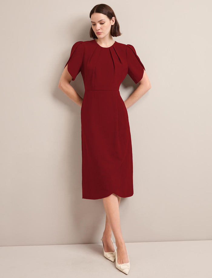 cefinn Sophie Techni Voile Midi Dress - Rust Dress