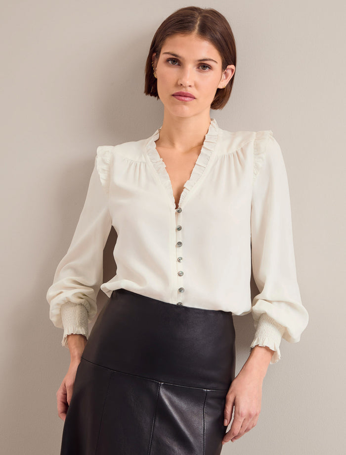 Cefinn Stella Silk Shirt - Cream Shirt