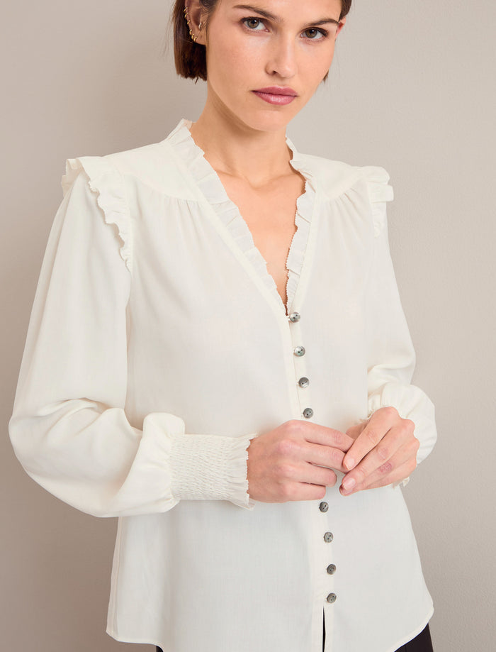 Cefinn Stella Silk Shirt - Cream Shirt