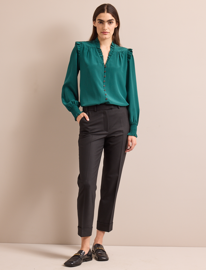 Cefinn Stella Silk Shirt - Dark Green Shirt