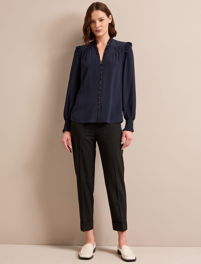 Cefinn Stella Silk Shirt - Navy Shirt
