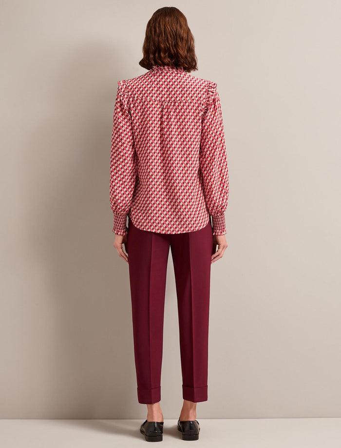 cefinn Clement New Wool Easy Waist Trouser - Burgundy Trouser