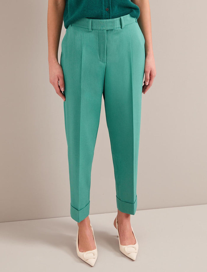 Cefinn Clement New Wool Easy Waist Turn Up Trouser - Mint Green Trouser