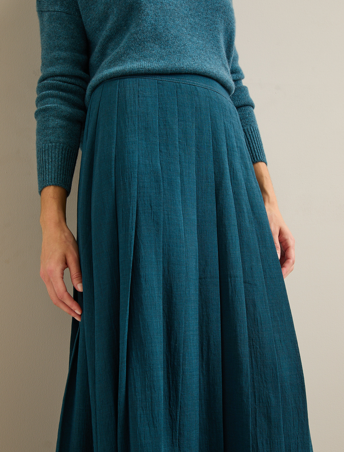 Cefinn Georgie Techni Voile Maxi Skirt - Petrol Blue Skirt