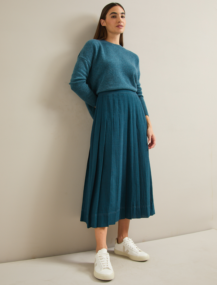 cefinn Georgie Techni Voile Maxi Skirt - Petrol Blue Skirt
