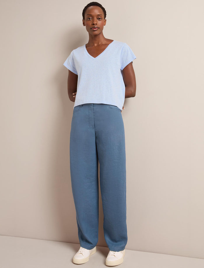 cefinn Hudson Techni Linen Trouser - Dark Blue Trouser