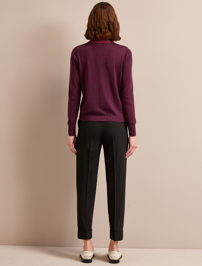 Cefinn Josie Merino Wool Blend Jumper - Burgundy Knit