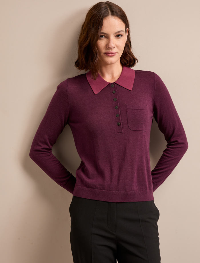 cefinn Josie Merino Wool Blend Jumper - Burgundy Knit