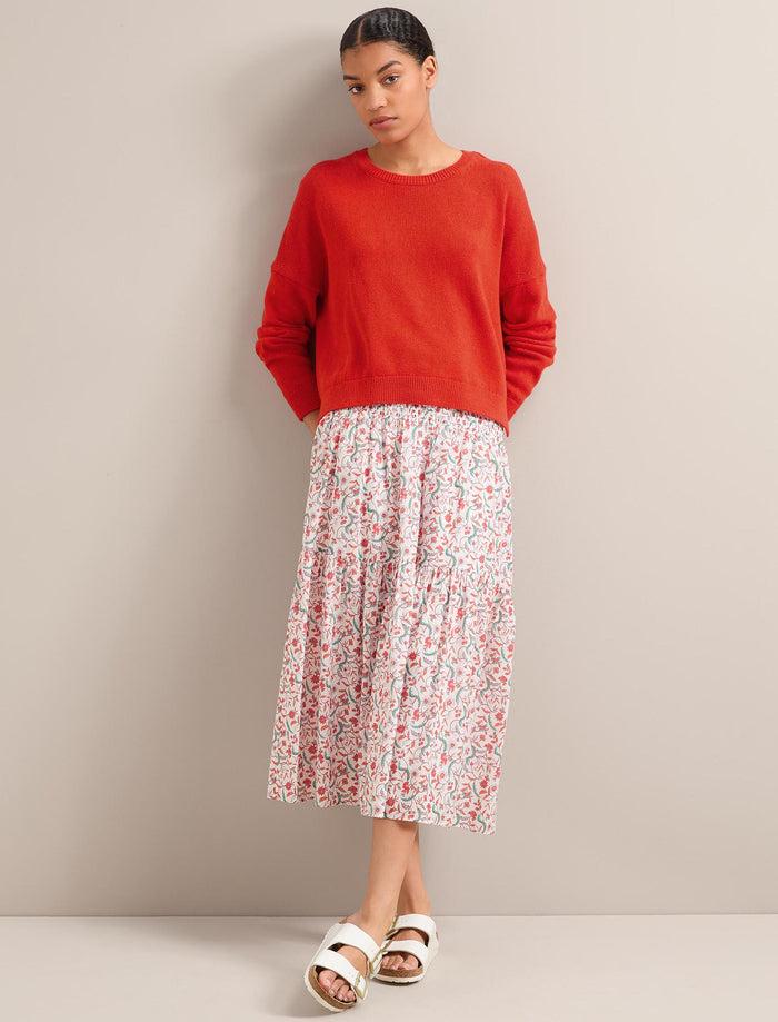 Cefinn Lainey Linen Blend Jumper - Vermillion Red Knit