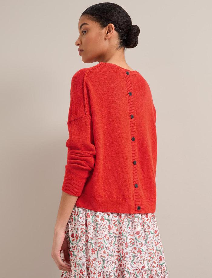 cefinn Lainey Linen Blend Jumper - Vermillion Red Knit