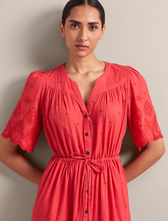 Cefinn Nicole Organic Cotton Maxi Dress - Coral Dress