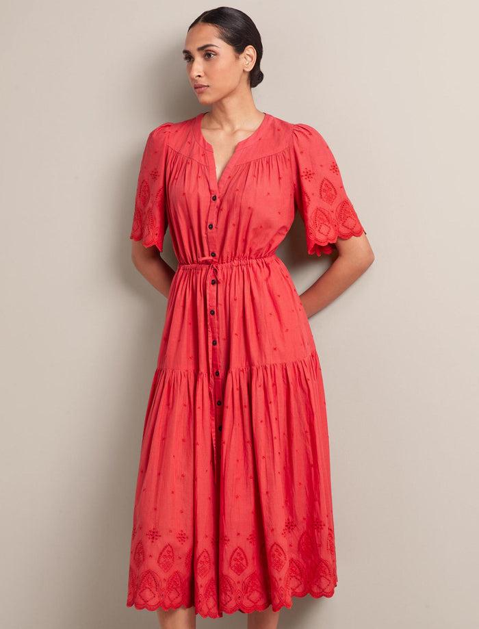 Cefinn Nicole Organic Cotton Maxi Dress - Coral Dress