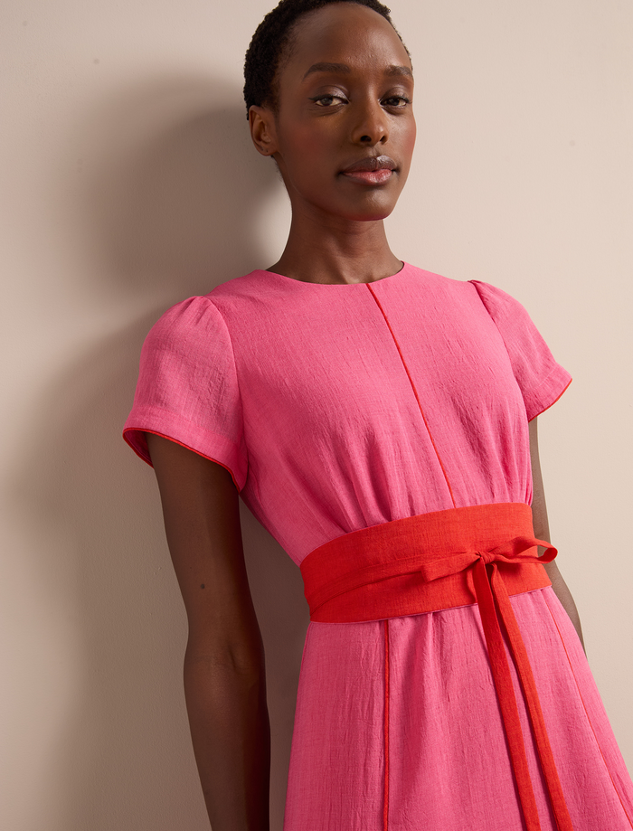 Cefinn Rosie Techni Voile Maxi Dress - Hot Pink Crimson Dress