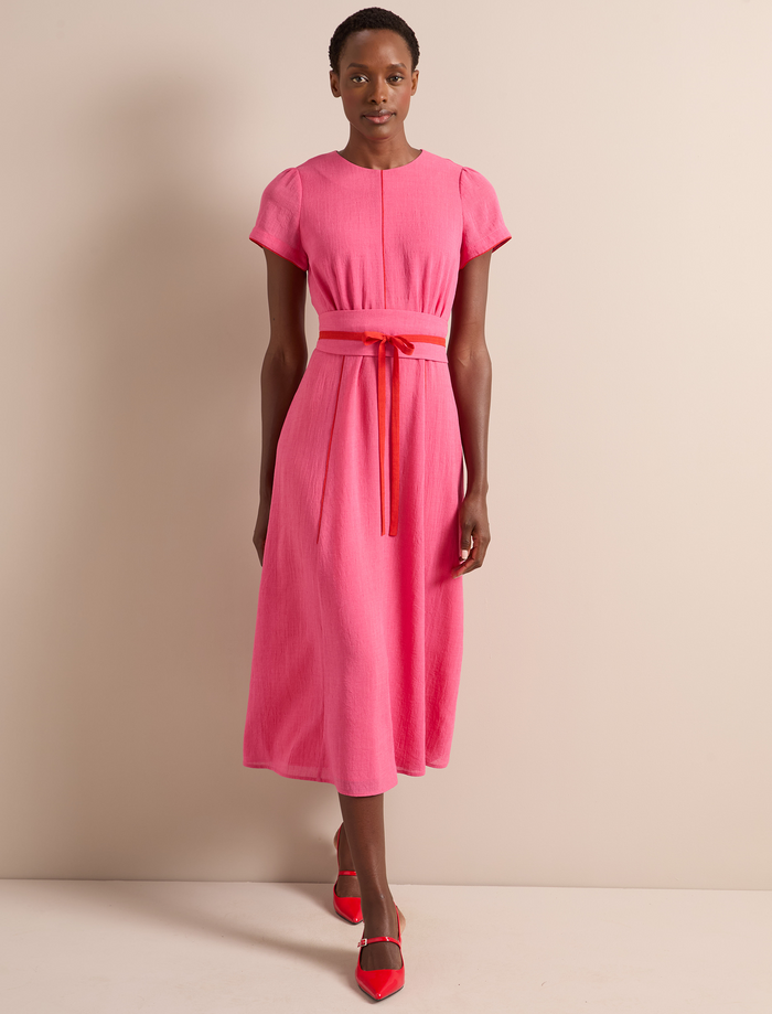 Cefinn Rosie Techni Voile Maxi Dress - Hot Pink Crimson Dress