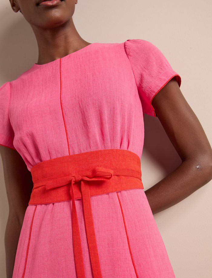 Cefinn Rosie Techni Voile Maxi Dress - Hot Pink Crimson Dress