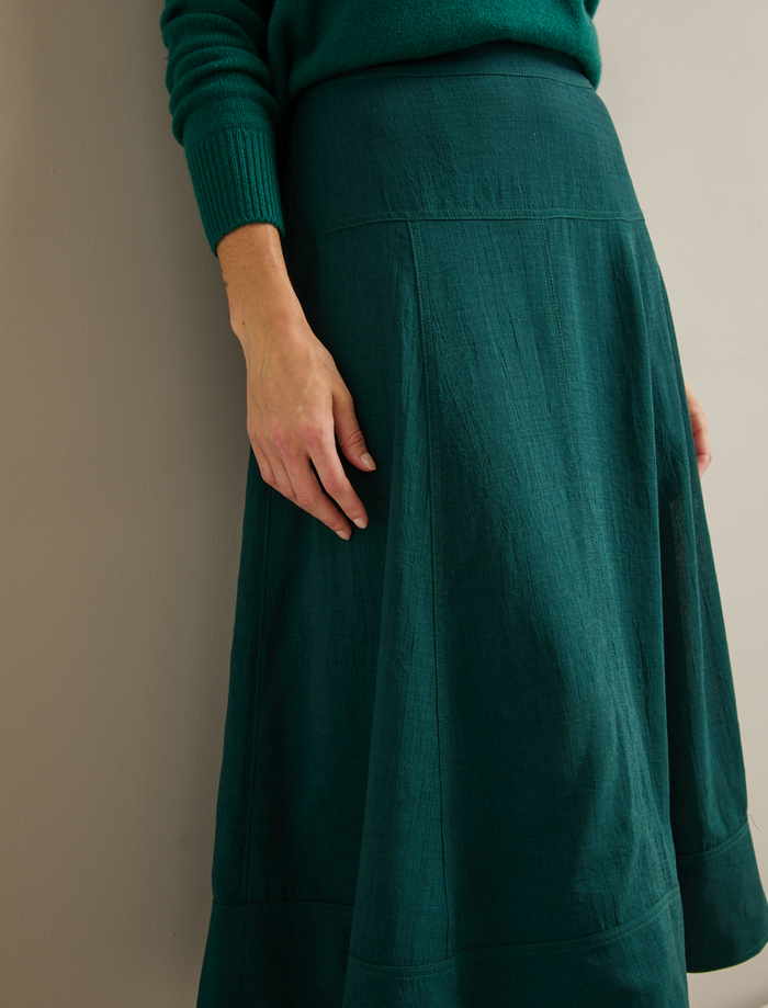 Cefinn Selma Techni Voile Maxi Skirt - Dark Green Skirt
