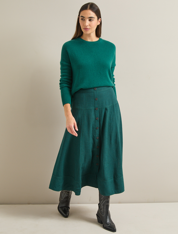 Cefinn Selma Techni Voile Maxi Skirt - Dark Green Skirt
