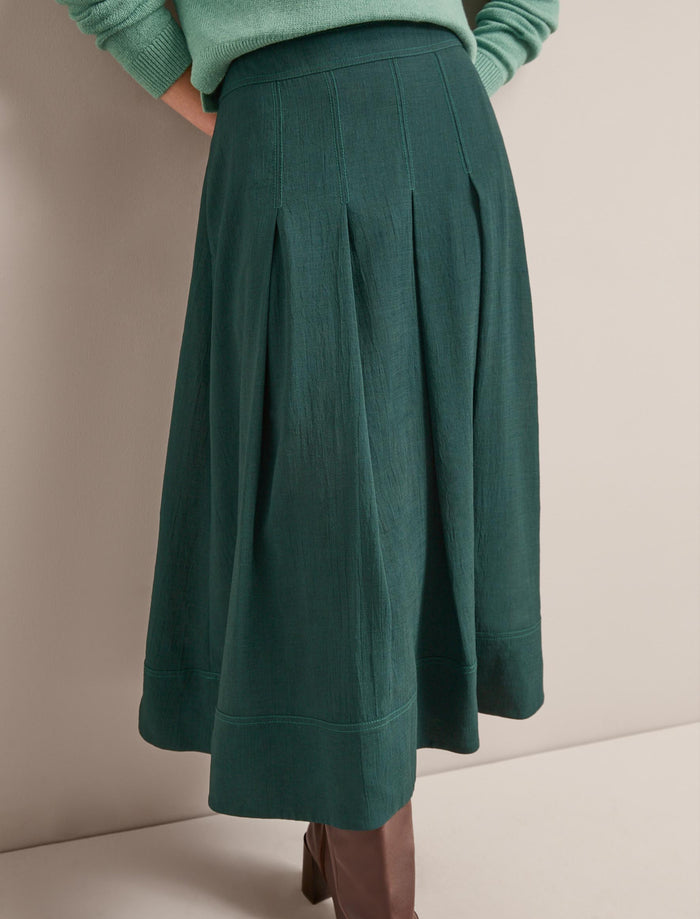 Cefinn Sophia Techni Voile Maxi Skirt - Dark Green Skirt