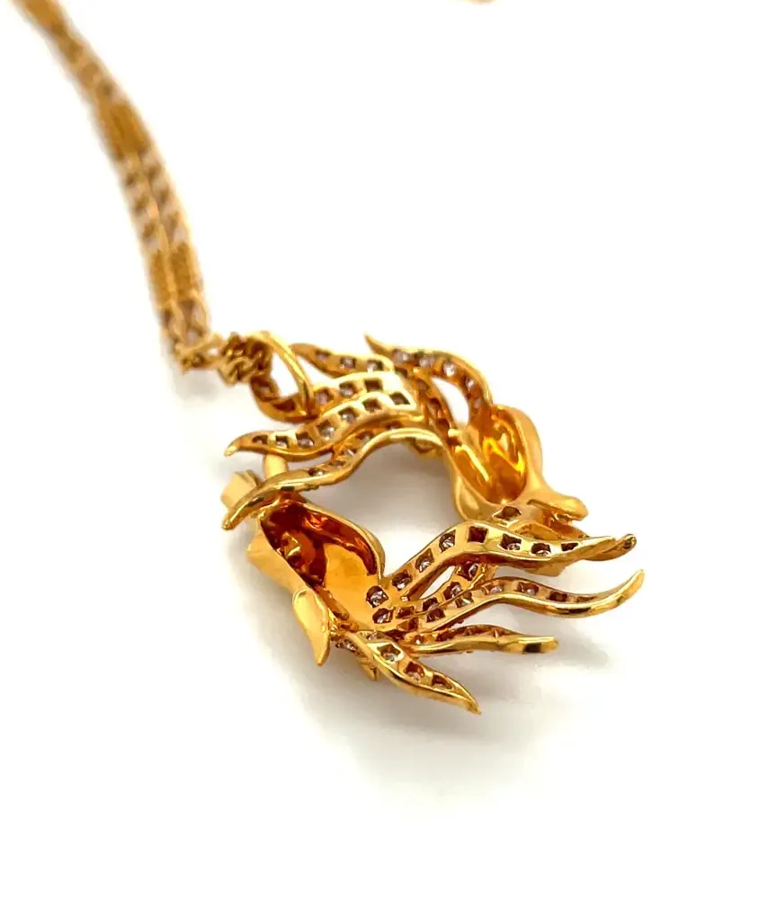 Cellini 18kt Yellow Gold Diamond Double Horse Pendant