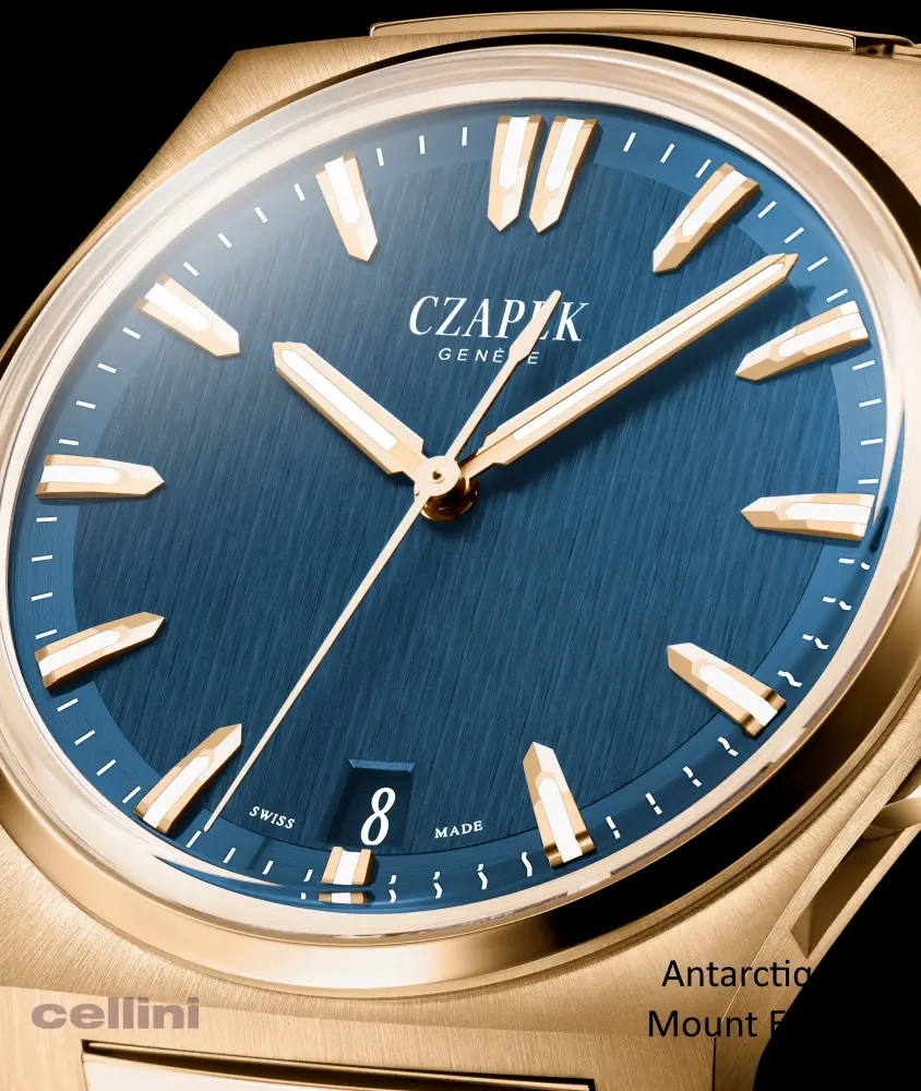 cellini Antarctique Mount Erebus -Deep Blue Yellow Gold