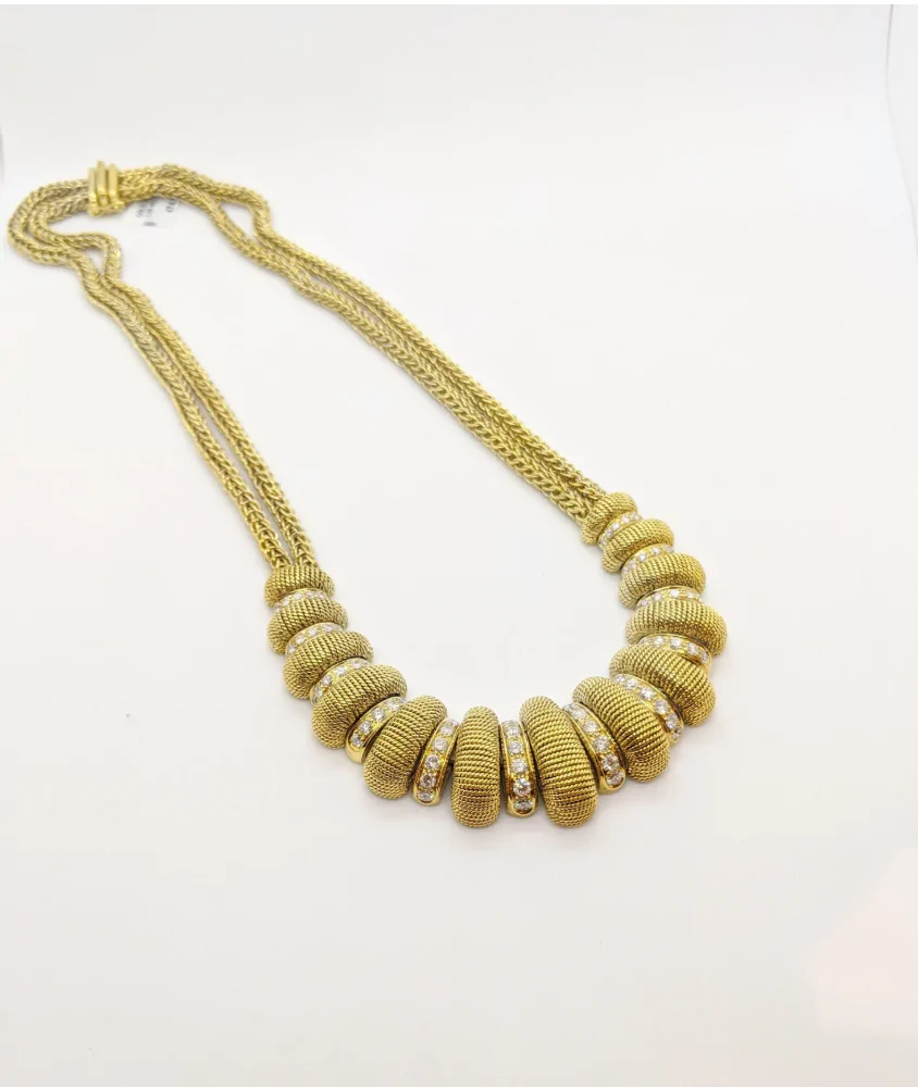 Cellini 18 Karat Yellow Gold And Diamond Necklace