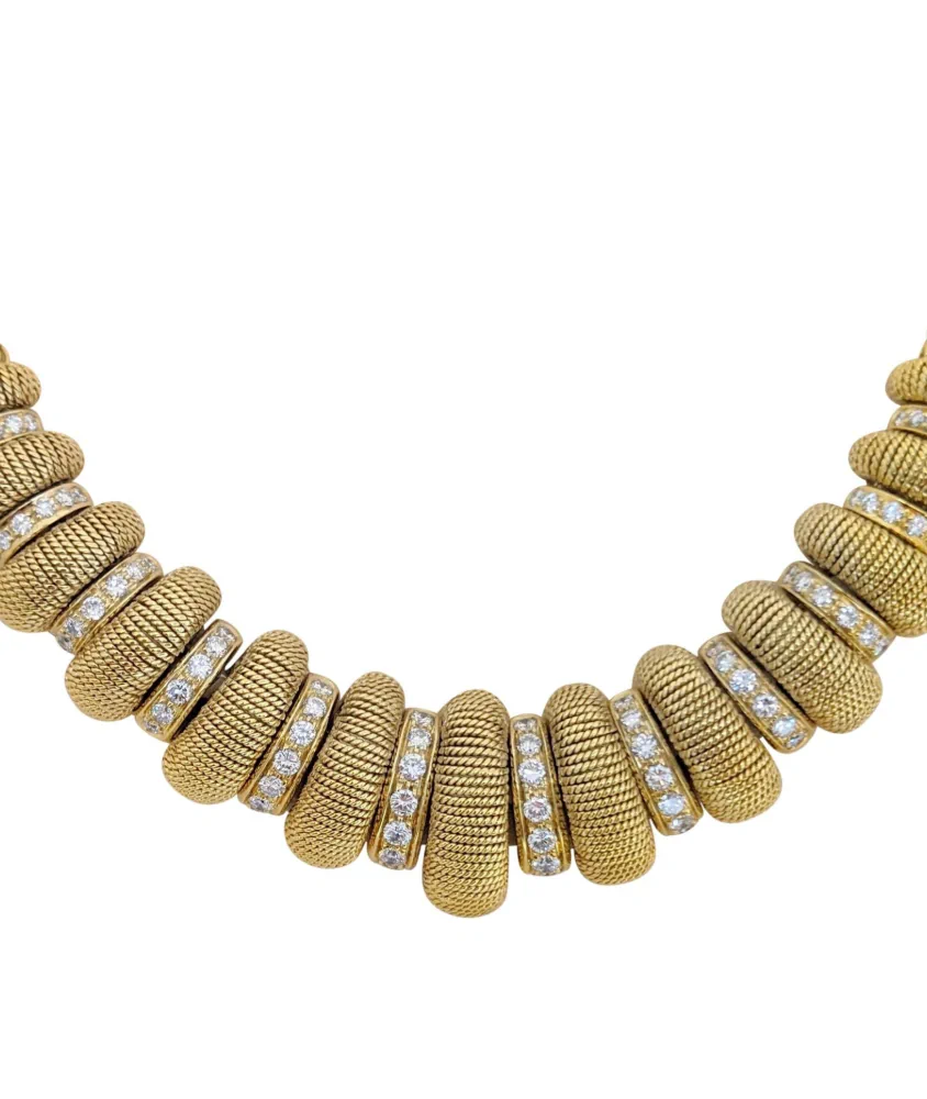 Cellini 18 Karat Yellow Gold And Diamond Necklace