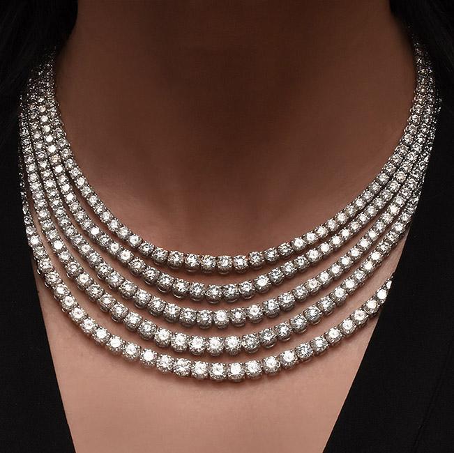 cellini 5-Row Graduating Diamond Necklace
