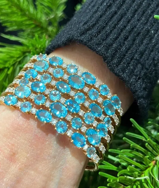 cellini Apatite 6-Row Open Bangle