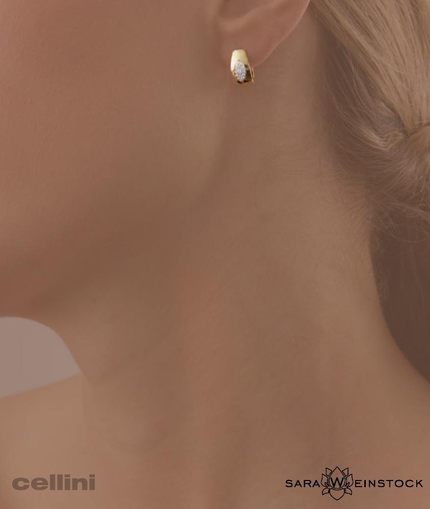 cellini Aurora Mini Huggies with Pave Diamond