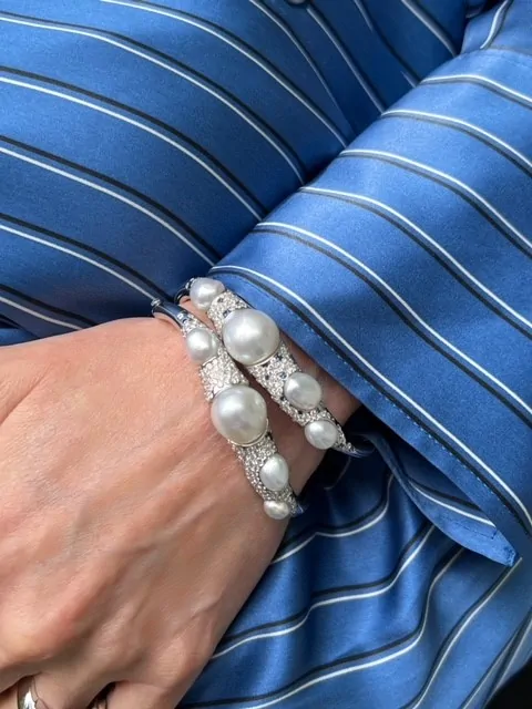 Cellini Baroque Pearl And Diamond Bangle