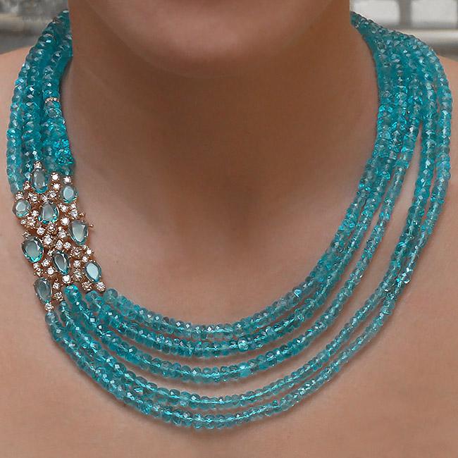 cellini Beaded Apatite Necklace