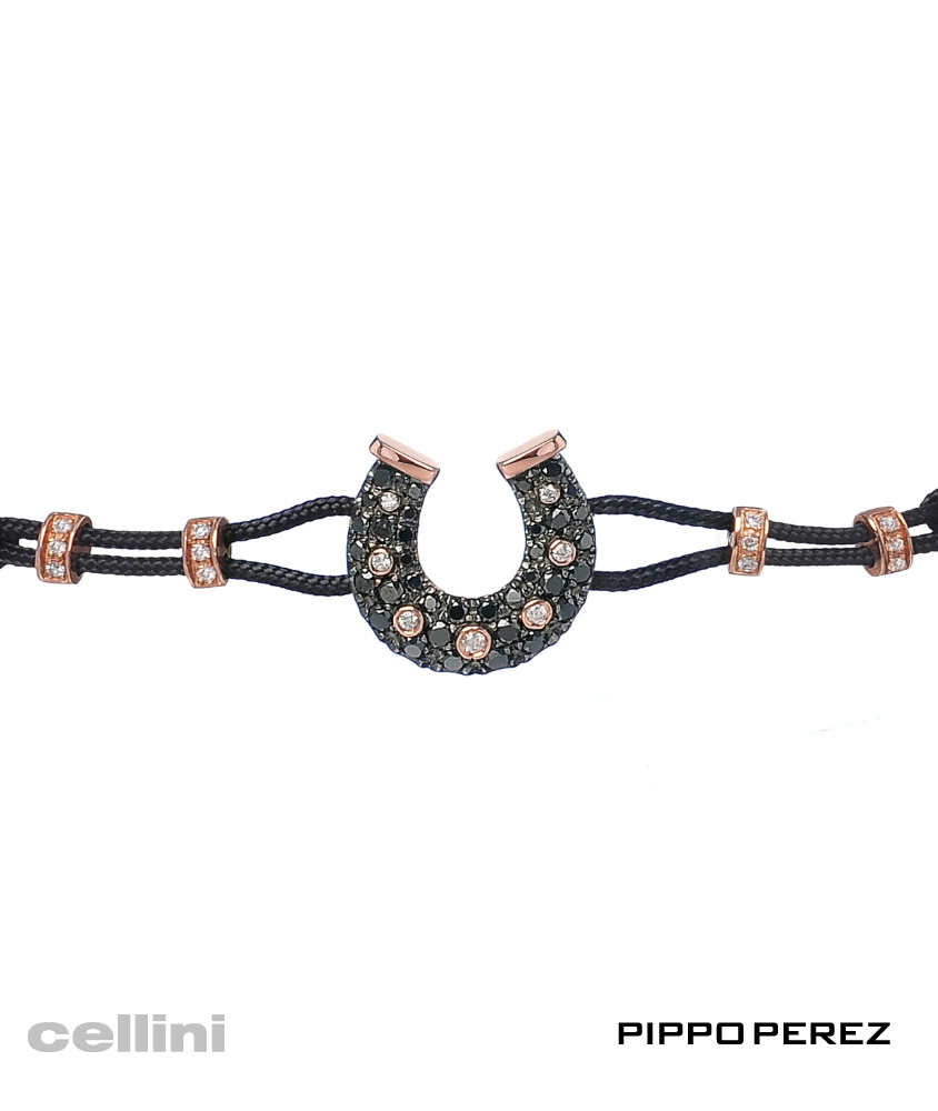cellini Black Diamond Horse Shoe Bracelet